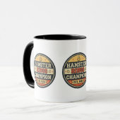 Mug Hamster Rings Champion Retro Badge (Devant gauche)