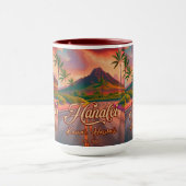 Mug Hanalei Kauai Hawaii Retro Volcano Road années 195 (Centre)