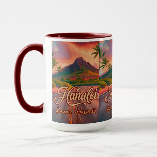 Mug Hanalei Kauai Hawaii Retro Volcano Road années 195 (Gauche)