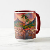Mug Hanalei Kauai Hawaii Retro Volcano Road années 195 (Devant droit)