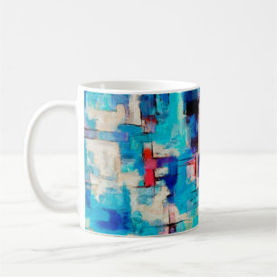 Mug Hand drawn bright painting, background in impressi