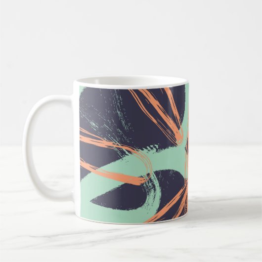 Mug Hand drawn brush hipster pattern in. Stylish geome (Gauche)