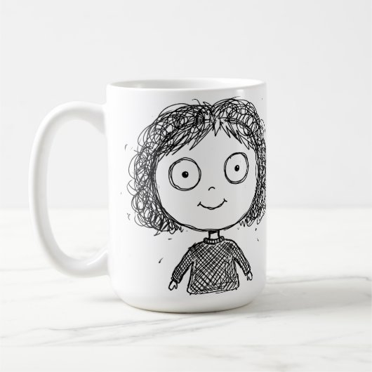 Mug Hand-Drawn Character Illustration – Artistic (Gauche)