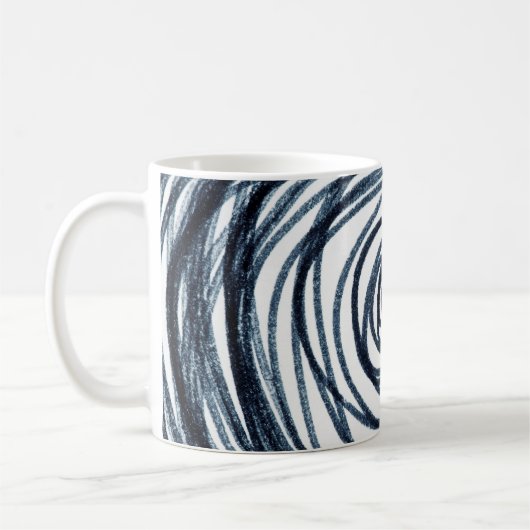 Mug Hand-drawn circles spiral pattern with abstract do (Gauche)