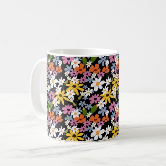 Mug Hand-drawn Colorful Botanical Seamless Pattern (Devant gauche)