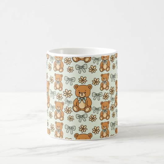 Mug Hand-Drawn Coquette Teddy Bears Seamless Pattern (Centre)
