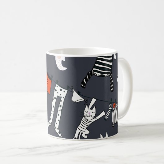 Mug Hand drawn cute cartoon seamless pattern illustrat (Devant droit)