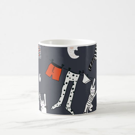 Mug Hand drawn cute cartoon seamless pattern illustrat (Centre)