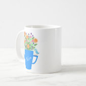 Mug Hand-drawn Floral Bird Art Mothers Day gift (Devant gauche)