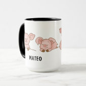 Mug Hand Drawn Pig Custom Cute (Devant gauche)