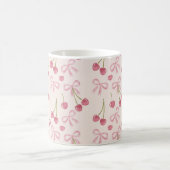 Mug Hand-drawn Pink Cherry Coquette Seamless Pattern (Centre)