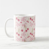 Mug Hand-drawn Pink Cherry Coquette Seamless Pattern (Gauche)