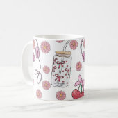 Mug Hand-drawn Pink Girly Elements Seamless Pattern (Devant gauche)