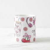 Mug Hand-drawn Pink Girly Elements Seamless Pattern (Centre)