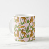 Mug Hand drawn tiger seamless pattern, big cats in dif (Devant gauche)