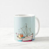 Mug hand drawn watercolor sailboat illustrationsailboa (Devant droit)