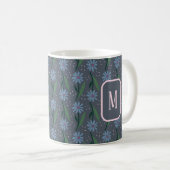 Mug Hand-Drawn Wildflower Blue Moody Floral Monogram (Devant droit)