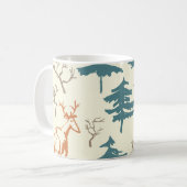 Mug Hand drawn winter seamless pattern with deer and p (Devant gauche)