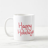 Mug Hand-lettered script red Happy Holidays (Gauche)