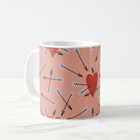 Mug Hand made seamless pattern with flat illustrations (Devant gauche)