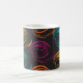 Mug Hand painted grange texture. Ink geometric element (Centre)