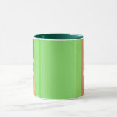Mug Hand Painted Merry and Bright Green and Red (Centre)