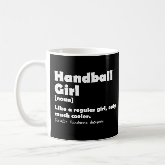 Mug Handball Girl Funny Dictionary Définition (Gauche)