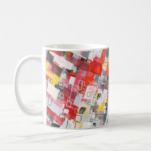 Mug Handmade surreal abstract pattern. Modern artistic (Gauche)