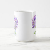 Mug Handpainted Watercolor Lavender Floral BEST MOM (Centre)