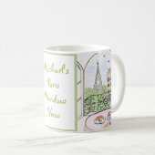 Mug Handpainted Whimsical Paris Drawing PERSONALIZE (Devant droit)