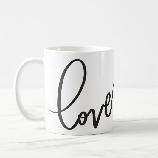 Mug Handwritten Calligraphy Script love (Gauche)