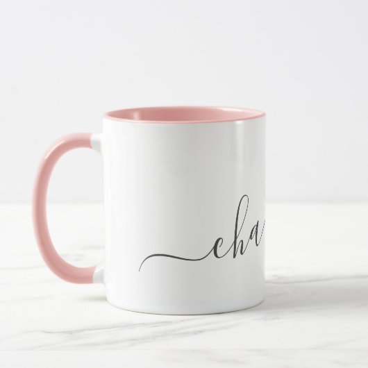 Mug Handwritten Minimalist Script Personalized Name  (Gauche)