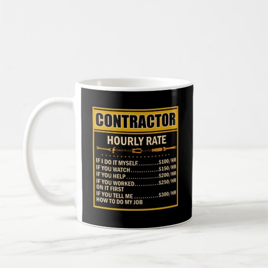 Mug Handyman Graphique des prix Entrepreneur Taux hora (Gauche)
