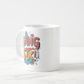 Mug Hang Six ! Surf avec grenouille sur plateau de piz (Devant gauche)