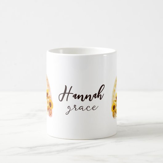 Mug Hanna Hébreu Signification Grace Arc-en-ciel Sunfl (Centre)