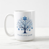 Mug Hanoukka Blue Menorah Tree avec l'étoile de David (Gauche)