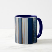 Mug Hanoukka Blues Stripes Bleu Blanc Or (Devant droit)