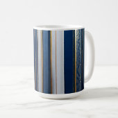 Mug Hanoukka Blues Stripes Bleu Blanc Or (Devant droit)
