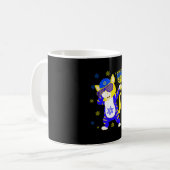 Mug Hanoukka Dabbing Chat Lunettes de soleil tenant Me (Devant gauche)