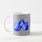 Mug Hanoukka Dreidels In Blue Kids Ajouter Votre Nom A (Gauche)
