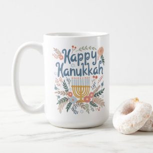 Mug Hanoukka FLorals Art dessiné à la main