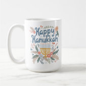 Mug Hanoukka FLorals Art dessiné à la main (Gauche)