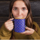 Mug Hanoukka Gold Dreidel Star de David Menorah Blue