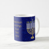 Mug Hanoukka Gold Menorah Cadeau ou cuisine de vacance (Devant droit)