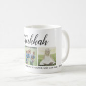 Mug Hanoukka heureux 3 photos et texte fait sur (Devant droit)