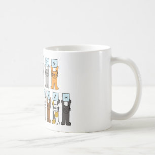 Mug Hanoukka heureux pour l'amant de chat