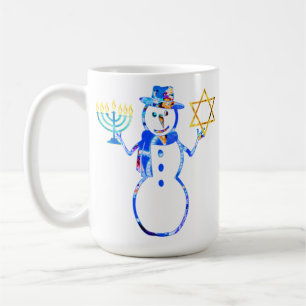 Mug Hanoukka juif mignon bonhomme de neige Menorah éto