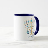 Mug Hanoukka Love & Light Floral Menorah (Devant droit)