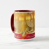 Mug Hanoukka Magnifique or de Fête Juive (Devant gauche)