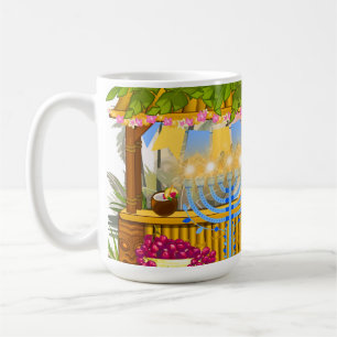 Mug Hanoukka personnalisée - Thème Plage Tiki Bar